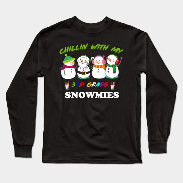 Chillin with my Snomies Christmas Snowman Gift Long Sleeve T-Shirt by Flipodesigner